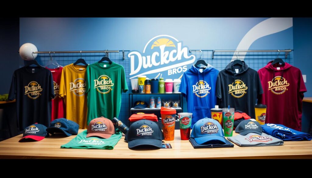 A brightly lit, well-curated display of Dutch Bros merchandise laid out on a clean, wooden table. In the foreground, an array of colorful t-shirts, hoodies, and hats showcasing the iconic Dutch Bros logo and cheerful, whimsical designs. The middle ground features various drinkware options, from stylish travel mugs to vibrant tumblers. In the background, a subtle backdrop of the Dutch Bros signature blue and white color scheme, creating a cohesive and visually appealing atmosphere. The lighting is soft and diffused, highlighting the high-quality materials and craftsmanship of the merchandise. The overall scene conveys a sense of excitement and brand loyalty, inviting the viewer to explore and discover the Dutch Bros lifestyle. A brightly lit, well-curated display of Dutch Bros merchandise laid out on a clean, wooden table. In the foreground, an array of colorful t-shirts, hoodies, and hats showcasing the iconic Dutch Bros logo and cheerful, whimsical designs. The middle ground features various drinkware options, from stylish travel mugs to vibrant tumblers. In the background, a subtle backdrop of the Dutch Bros signature blue and white color scheme, creating a cohesive and visually appealing atmosphere. The lighting is soft and diffused, highlighting the high-quality materials and craftsmanship of the merchandise. The overall scene conveys a sense of excitement and brand loyalty, inviting the viewer to explore and discover the Dutch Bros lifestyle.