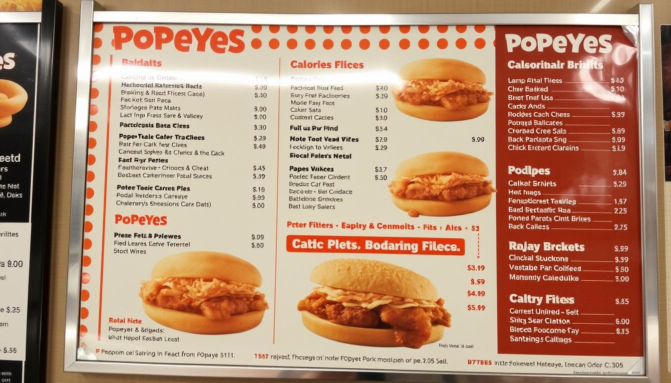 popeyes calorie menu